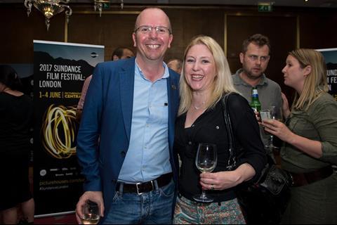 Col Needham (founder and CEO of IMDB) with journalist Anna Smith (chair of the Critics' Circle Film section)